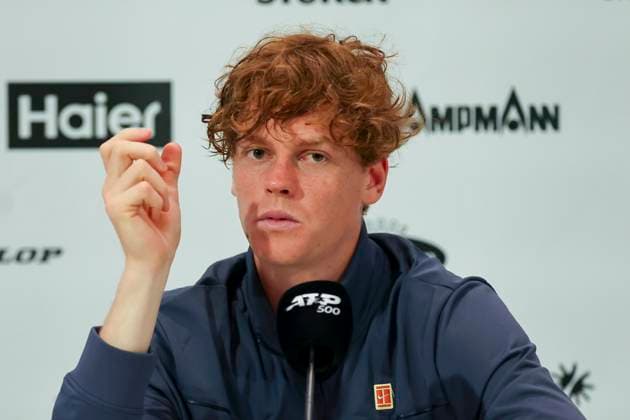 Jannik Sinner Italy answers the journalists questions at the press conference, TERRA WORTMANN Open 2024, Jannik Sinner vs Jan Lennard Struff, Gerry Weber Stadium, 21 06 2024, Halle, Germany