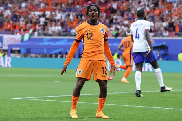 Soccer UEFA EURO 2024 Group Stage 2 Matchday Netherlands France on 21 06 2024 at Leipzig Stadium in Leipzig Jeremie Frimpong Netherlands xMSx