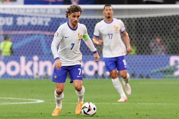2024-06-21 Netherlands v France - Group D - UEFA EURO, EM, Europameisterschaft,Fussball 2024 LEIPZIG, GERMANY - JUNE 21: Antoine Griezmann of France in action during the Group D - UEFA EURO 2024 match between Netherlands and France at Red Bull Arena on June 21, 2024 in Leipzig, Germany. (Photo by Peter Lous BSR Agency) Leipzig Germany Content not available for redistribution in The Netherlands directly or indirectly through any third parties. Copyright: xBSRxAgencyx