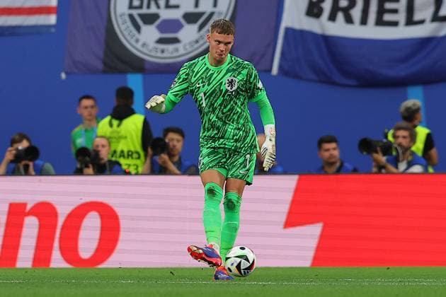 Netherlands France UEFA EURO 2024 Leipzig, 21 06 2024, Leipzig Stadium, UEFA EURO 2024 Germany , Gr D preliminary round , Netherlands France , In the picture goalkeeper Bart Verbruggen 1, Netherlands ,