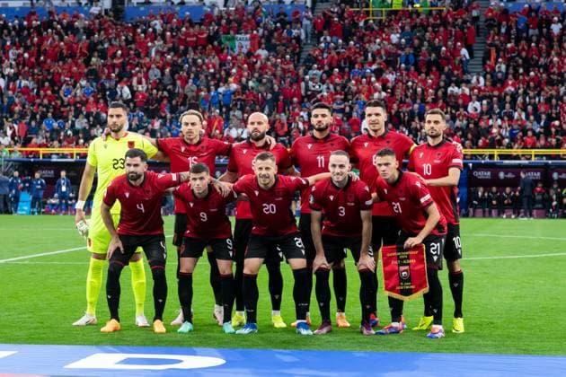 Starting XI Albania Thomas Strakosha Albania, 23 , Taulan Seferi Albania, 15 , Arlind Ajeti Albania, 05 , Armando Broja Albania, 11 , Berat Gjimshiti Albania, 06 , Nedim Bajrami Albania, 10 , Elseid Hysaj Albania, 04 , Jasir Asani Albania, 09 , Yiber Ramadani Albania, 20 , Mario Mitaj Albania, 03 , Kristjan Asllani Albania, 21 , GER, Italy ITA vs Albania ALB , European Football Championship, UEFA EURO 2024, Group B, Matchday 1, 15 06 2024 GER, Italy ITA vs Albania ALB , European Football Championship, UEFA EURO 2024, Group B, Matchday 1, 15 06 2024 Dortmunf Copyright: xEibner-Pressefoto Memmlerx EP_MMR