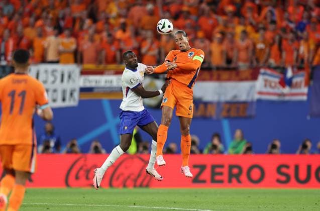 21 06 2024, European Football Championship, UEFA EURO 2024, Netherlands France, Group D, Stadion Leipzig, v l , Marcus Thuram France , Virgil van Dijk Netherlands Copyright: HMBxMedia