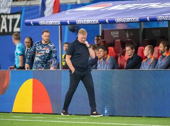 Football, Men, Season 2023 24, UEFA Euro 2024, Group D 2 Matchday in Leipzig, Netherlands France, Coach Ronald Koeman Netherlands , 21 06 2024, Copyright: xMatthiasxKochx