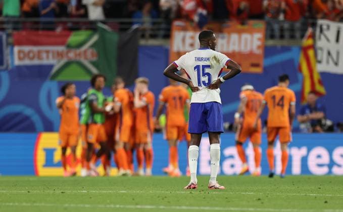 21 06 2024, European Football Championship, UEFA EURO 2024, Netherlands France, Group D, Stadion Leipzig, v l , Marcus Thuram France disappointed, disappointed looking, dissapointed, sad, frustrated, frustrated, frustrated Copyright: HMBxMedia