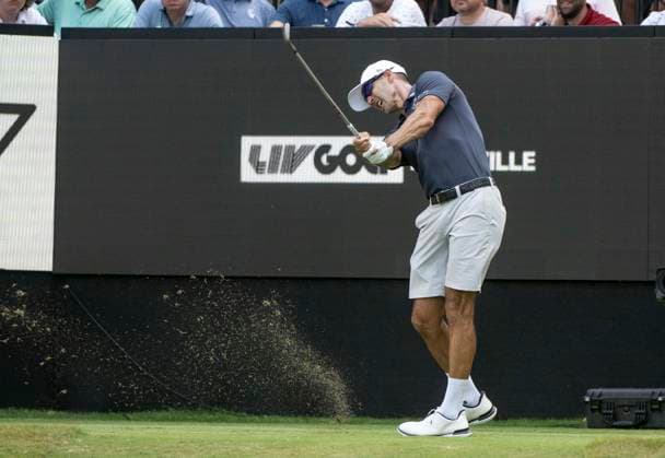 June 21, 2024, College Grove, Tennessee, USA: Cameron Triangle tees off on hole 15 on Day 1 of the LIV Golf Nashville Tournament. College Grove USA - ZUMAh237 20240621_zsp_h237_009 Copyright: xCamdenxHallx