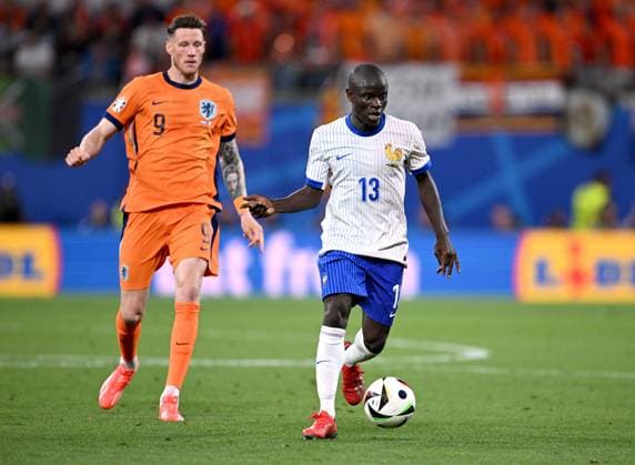 Football Euro 2024 Group D 21 06 2024 Netherlands France Wout Weghorst left, Netherlands v N Golo Kante right, France