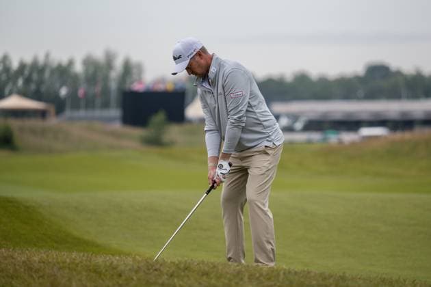 KLM Open Day Two AMSTERDAM, NETHERLANDS JUNE 21 Justin Harding of South Africa on the 1st hole during the second round of the KLM Open at The International on June 21, 2024 in Amsterdam, Netherlands Photo By Andy Astfalck Copyright: xBEAUTIFULxSPORTS Astfalckx