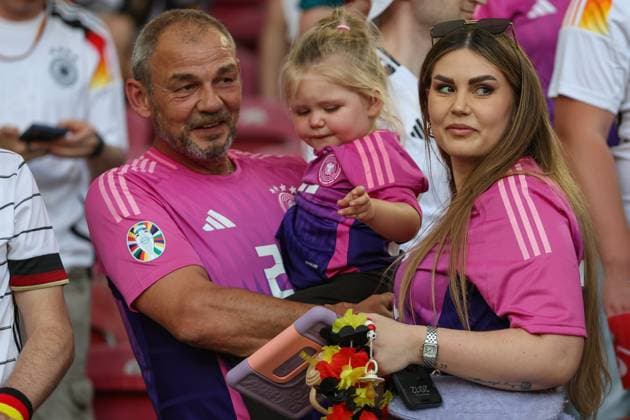 European Championship 2024 Germany Hungary on 19 06 2024 in the Stuttgart Arena in Stuttgart Alicia Andrich, wife of Robert Andrich Germany 23 and daughter MH
