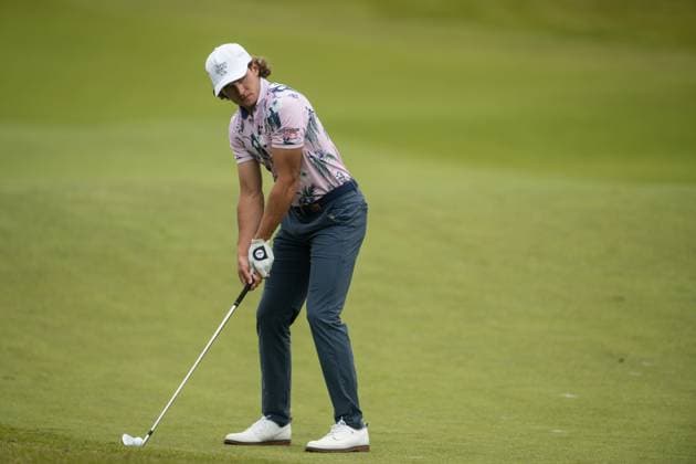 KLM Open Day Two AMSTERDAM, NETHERLANDS JUNE 21 James Nicholas of the USA on the 1st hole during the second round of the KLM Open at The International on June 21, 2024 in Amsterdam, Netherlands Photo By Andy Astfalck Copyright: xBEAUTIFULxSPORTS Astfalckx