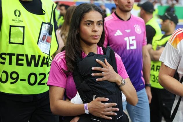 European Championship 2024 Germany Hungary on 19 06 2024 in the Stuttgart Arena in Stuttgart Sabrina, the girlfriend of Nico Schlotterbeck Germany 15 MH