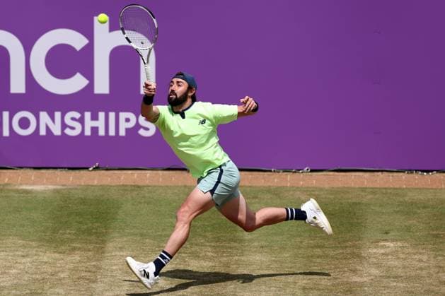21st June 2024; Cinch Championships, Queens Club, West Kensington, London, England: Cinch Championships Queens Club, Day 5; Jordan Thompson (AUS) in action during his mens quarterfinal match against Taylor Fritz (USA)  ActionPlus12658283 ShaunxBrooks