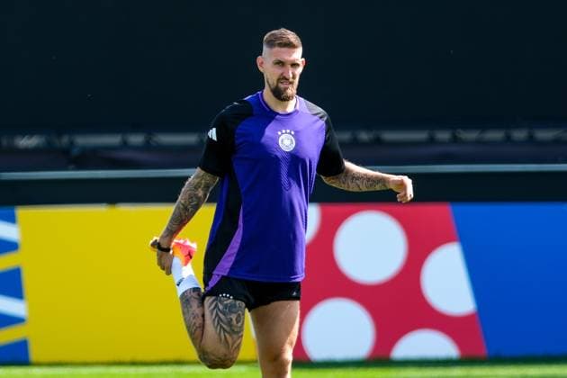 Robert Andrich Germany , 23 , GER, EURO 2024, Final training Germany, before Switzerland vs. Germany, European Football Championship, Herzogenaurach, 22 06 2024 GER, EURO 2024, Final training Germany, before Switzerland vs. Germany, European Football Championship, Herzogenaurach, 22 06 2024 Herzogenaurach Copyright: xEibner-Pressefoto FlorianxWieganx EP_FWD