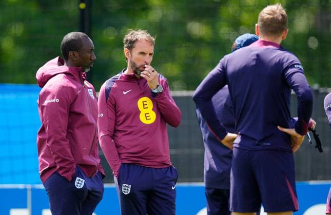 England manager Gareth Southgate England Training Session and press conference, PK, Pressekonferenz UEFA European Championship, EM, Europameisterschaft 2024, Group C, Football, Spa & Golf Resort Weimarer Land, Blankenhain, Germany, 22 Jun 2024 EDITORIAL USE ONLY No use with unauthorised audio, video, data, fixture lists, club league logos or live services. Online in-match use limited to 120 images, no video emulation. No use in betting, games or single club league player publications. Copyright: xDavexShopland Shutterstockx 14548012t