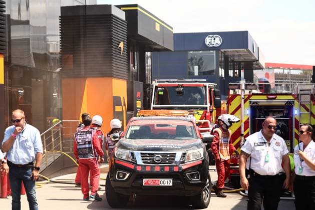 F1 Spanish Grand Prix 2024 Practice 3 Fire at McLaren hospitality before third practice ahead of the Formula 1 Spanish Grand Prix at Circuit de Barcelona-Catalunya in Barcelona, Spain on June 22, 2024. Barcelona Spain  Copyright: xJakubxPorzyckix originalFilename:porzycki-f1spanis240622_np0aV.jpg