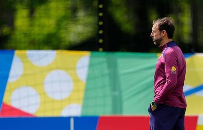 Gareth Southgate manager of England England Training Session and press conference, PK, Pressekonferenz UEFA European Championship, EM, Europameisterschaft 2024, Group C, Football, Spa & Golf Resort Weimarer Land, Blankenhain, Germany, 22 Jun 2024 EDITORIAL USE ONLY No use with unauthorised audio, video, data, fixture lists, club league logos or live services. Online in-match use limited to 120 images, no video emulation. No use in betting, games or single club league player publications. Copyright: xDavexShopland Shutterstockx 14548012bh