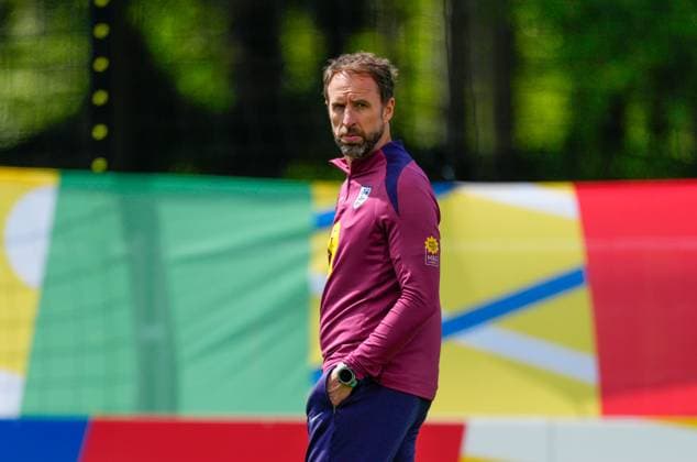 Gareth Southgate manager of England England Training Session and press conference, PK, Pressekonferenz UEFA European Championship, EM, Europameisterschaft 2024, Group C, Football, Spa & Golf Resort Weimarer Land, Blankenhain, Germany, 22 Jun 2024 EDITORIAL USE ONLY No use with unauthorised audio, video, data, fixture lists, club league logos or live services. Online in-match use limited to 120 images, no video emulation. No use in betting, games or single club league player publications. Copyright: xDavexShopland Shutterstockx 14548012bz