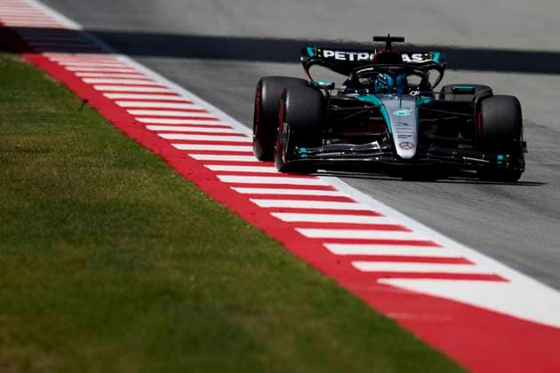 F1 Grand Prix of Spain - Qualifying George Russell of Great Britain driving the (63) Mercedes AMG Petronas F1 Team W15 on track during the final practice ahead of the F1 Grand Prix of Spain at Circuit de Barcelona-Catalunya on June 22, 2024, in Barcelona, Spain. Barcelona Circuit de Barcelona-Catalunya Catalunya Spain RL_GPF1ESP24_00624 Copyright: xRicardoxLarreinax