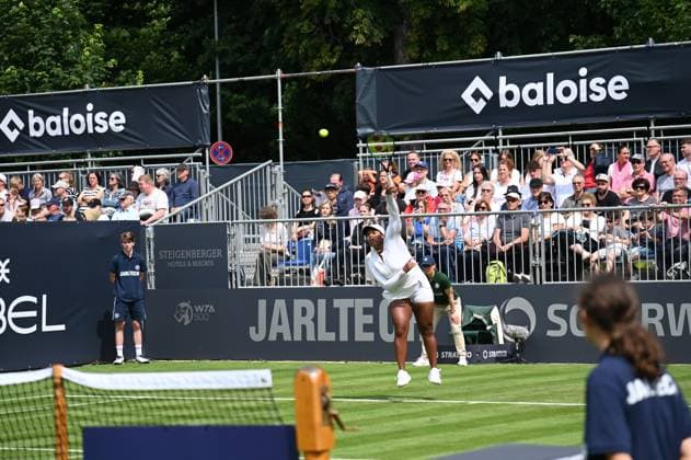 22 06 2024 Bad Homburg vor der Höhe WTA grass tennis tournament from 22 6 to 29 6 2024 Bad Homburg Open 2024 Match Wiktorija Konstantinowa Tomowa Bulgaria against Taylor Townsend USA Picture shows Taylor Townsend USA