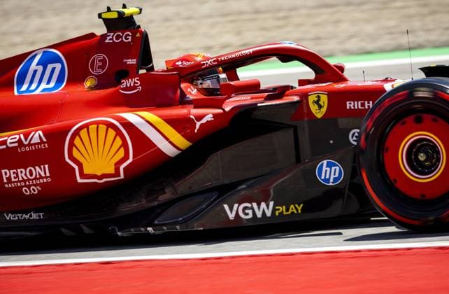 MONTMELO - Carlos Sainz (Ferrari) in action during the third free practice of the Spanish Grand Prix at the Circuit de Barcelona-Catalunya. ANP SEM VAN DER WAL xVIxANPxSportx xxANPxIVx 501759871 originalFilename: 501759871.jpg