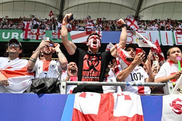 GER, Euro 2024, Group F, Georgia GEO vs Czech Republic CZE 22 06 2024, Volksparkstadion, GER, Euro 2024, Group F, Georgia GEO vs Czech Republic CZE in the picture Feature Georgian fans in the stadium nordphotoxGmbH xWitke nph00002
