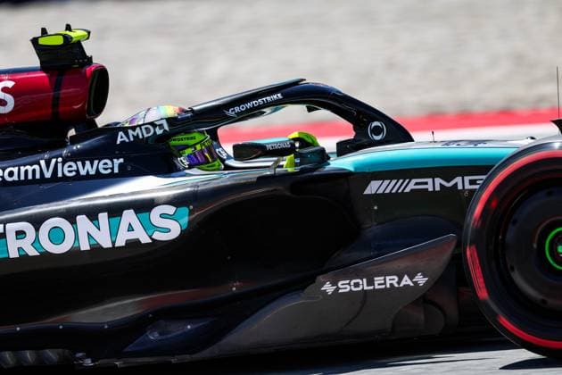 44 HAMILTON Lewis (gbr), Mercedes AMG F1 Team W15, action during the Formula 1 Aramco Gran Premio de Espana 2024, 10th round of the 2024 Formula One World Championship, WM, Weltmeisterschaft from June 21 to 23, 2024 on the Circuit de Barcelona-Catalunya, in Montmeló, Spain - F1 - SPANISH GRAND PRIX 2024 DPPI Panoramic  240622_R10_SPAGNA_DP_FGOO1117