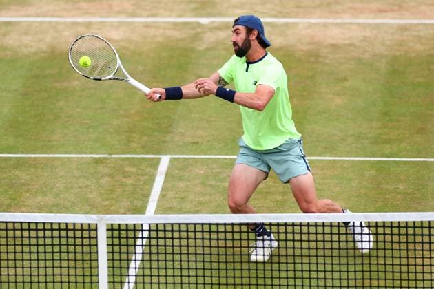22nd June 2024; Cinch Championships, Queens Club, West Kensington, London, England: Cinch Championships Queens Club, Day 6; Jordan Thompson (AUS) in action during his mens semifinal match against Lorenzo Musetti (ITA)  ActionPlus12658414 ShaunxBrooks