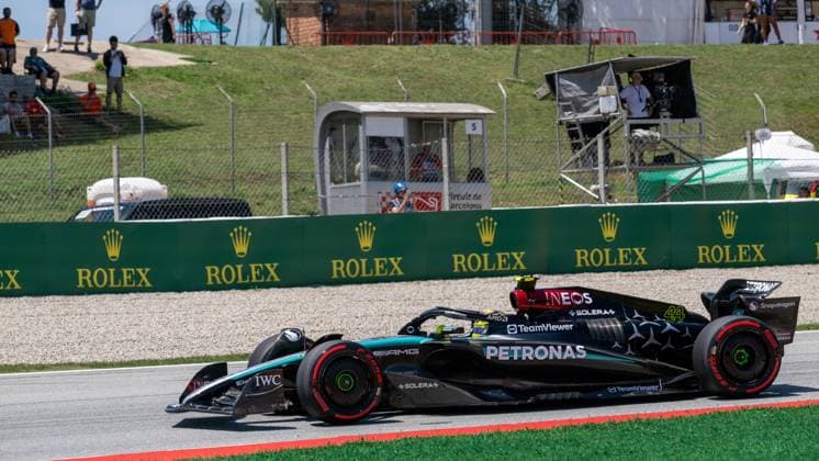 Barcelona: No?Ã‚Â°44 Lewis Hamilton GBR Mercedes AMG PETRONAS Formula One Team during Formula 1 Aramco Gran Premio de Espana 2024 - Practice 3, Formula 1 Championship in Barcelona, Spain, June 22 2024 Formula 1 Championship - Formula 1 Aramco Gran Premio de Espana 2024 - Practice 3  - ZUMAp169 20240622_zsa_p169_175 Copyright: xIPAx