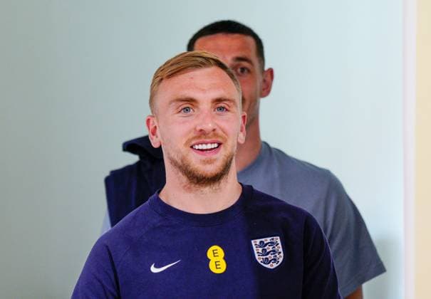 Jarrod Bowen of England arrives for his press conference, PK, Pressekonferenz England Training Session and Press Conference, UEFA European Championship, EM, Europameisterschaft 2024, Group C, Football, Spa & Golf Resort Weimarer Land, Blankenhain, Germany, 22 Jun 2024 EDITORIAL USE ONLY No use with unauthorised audio, video, data, fixture lists, club league logos or live services. Online in-match use limited to 120 images, no video emulation. No use in betting, games or single club league player publications. Copyright: xDavexShopland Shutterstockx 14548012ck