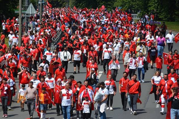 Turkish fans during UEFA EURO, EM, Europameisterschaft,Fussball 2024 - Turkiye vs Portugal, UEFA European Football Championship in Dortmund, Germany, June 22 2024  Copyright: xx xx IPA_Agency_IPA47373593