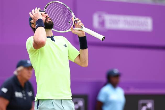 22nd June 2024; Cinch Championships, Queens Club, West Kensington, London, England: Cinch Championships Queens Club, Day 6; A dejected Jordan Thompson (AUS) during the mens semifinal match against Lorenzo Musetti (ITA)  ActionPlus12658527 ShaunxBrooks