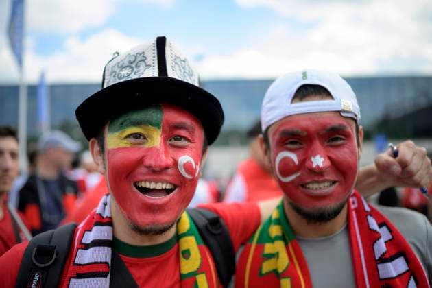 Feature, fans with face painting from TUR preliminary round 2 match day, group F, match M23, Turkey TUR Portugal POR , on 22 06 2024 in Dortmund Germany European Football Championship 2024 from 14 06 14 07 2024 in Germany Â