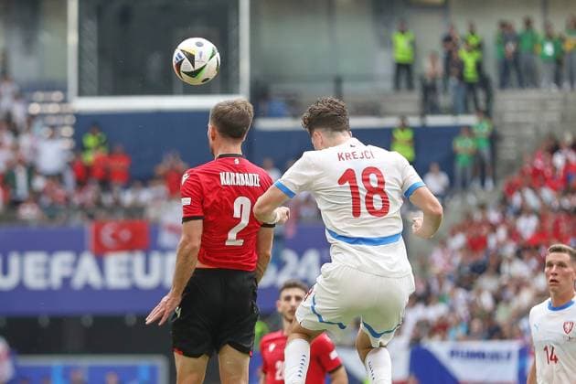 Hamburg, Germany, 22 06 2024 Volksparkstadion European Football Championship 2024, Group F, Georgia Czech Republic Otar Kakabadse 2, Georgia and Ladislav Krejci 18, Czech Republic Copyright: xdtsxNachrichtenagenturx dts_41354
