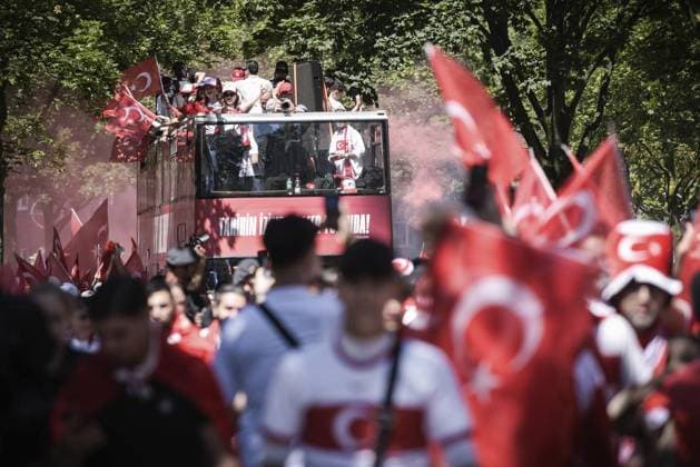 Fans EM match Turkey vs Portugal FOR EDITORIAL PURPOSES ONLY EDITORIAL USE ONLY p Fan march of the Turks towards the stadium in Dortumd, on Saturday, June 22, 2024 before the European Championship match between Turkey and Portugal Germany North Rhine-Westphalia Dortmund Copyright SocratesxTassos Copyright: SocratesxTassos doc7vzci1z18s61bvt813yo ,EDITORIAL USE ONLY Copyright: SocratesxTassos