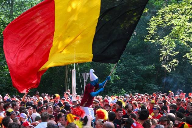 Belgium v Romania Group E - UEFA EURO, EM, Europameisterschaft,Fussball 2024 COLOGNE, GERMANY - JUNE 22 : Belgian supporters and fans ahead of the UEFA EURO 2024 European Football Championship tournament group E stage match between Belgium and Romania at Cologne Stadium on June 22, 2024 in Cologne, Germany, 22 06 2024 Cologne Germany  Copyright: xVincentxKalutx