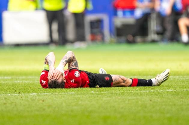 Georgia v Czechia, UEFA EURO, EM, Europameisterschaft,Fussball 2024, Hamburg, Germany Hamburg, Germany. 22nd, June 2024. Guram Kashia(4) of Georgia seen after the UEFA Euro 2024 match in Group B between Georgia and Czechia at Volksparkstadion in Hamburg. Hamburg Germany  Copyright: xGonzalesxPhoto FrederikkexJensenx
