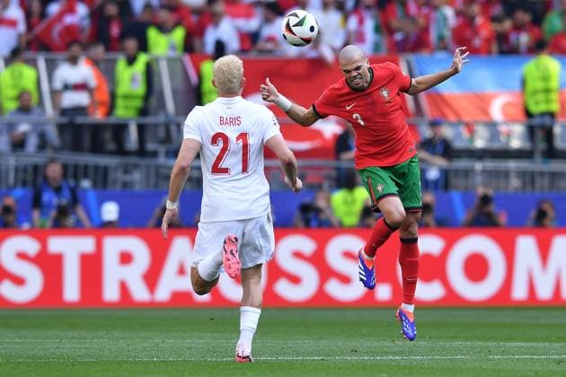 Soccer UEFA EURO 2024 Group Stage 2 Matchday Turkey Portugal on 22 06 2024 at BVB Stadion Dortmund in Dortmund Baris Alper Yilmaz Turkey , left Pepe Portugal , right xRx