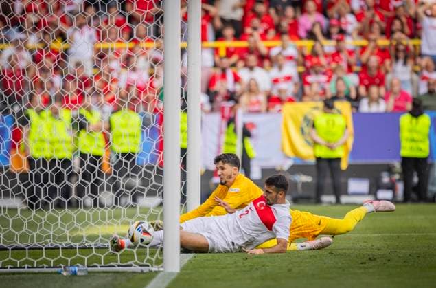 Dortmund, Germany 22nd Jun 2024 Goal for 0 2 by Samet Akaydin TUR, not on the picture Zeki Celik TUR Altay Bayindir TUR Turkey Portugal Turkey Portugal Portugal 22 06 2024