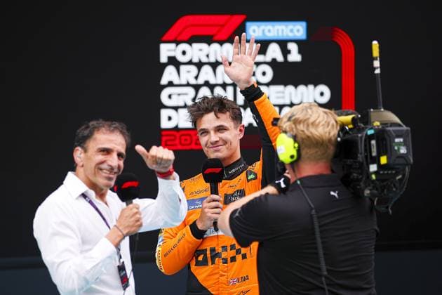 NORRIS Lando (gbr), McLaren F1 Team MCL38, portrait during the Formula 1 Aramco Gran Premio de Espana 2024, 10th round of the 2024 Formula One World Championship, WM, Weltmeisterschaft from June 21 to 23, 2024 on the Circuit de Barcelona-Catalunya, in Montmeló, Spain - F1 - SPANISH GRAND PRIX 2024 DPPI Panoramic  240622_R10_SPAGNA_DP_EA028052