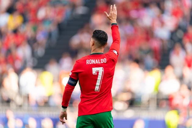 2024-06-22 Turkiye v Portugal - Group F - UEFA EURO, EM, Europameisterschaft,Fussball 2024 DORTMUND, GERMANY - JUNE 22: Cristiano Ronaldo of Portugal reacts during the Group F - UEFA EURO 2024 match between Turkiye and Portugal at BVB Stadion Dortmund on June 22, 2024 in Dortmund, Germany. (Photo by Joris Verwijst BSR Agency) Dortmund Germany Content not available for redistribution in The Netherlands directly or indirectly through any third parties. Copyright: xBSRxAgencyx