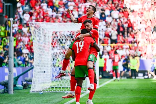 Goal celebration for 0 1 by Bernardo Silva 10 Portugal , Turkey vs Portugal, Football, UEFA Euro 2024, Group stage, Matchday 2, 22 06 2024 Dortmund Nordrhein Westfalen Germany Copyright: xkolbert-press MarcxNiemeyerx