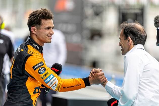 22nd June 2024; Circuit de Barcelona-Catalunya, Barcelona, Spain; Formula 1 Spanish Grand Prix 2023; Qualifying Day; Lando Norris of the McLaren Formula 1 Team celebrates his pole position  ActionPlus12658621 PabloxGuillen