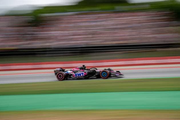 MONTMELO, SPAIN: Esteban Ocon, racing for the Alpine team during the 2024 Formula 1 Spanish Grand Prix at the Circuit de Barcelona-Catalunya in Montmelo, Spain