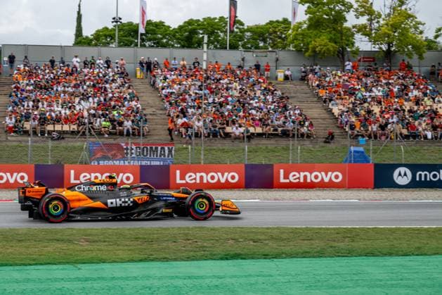 MONTMELO, SPAIN: Lando Norris, racing for the McLaren F1 team during the 2024 Formula 1 Spanish Grand Prix at the Circuit de Barcelona-Catalunya in Montmelo, Spain