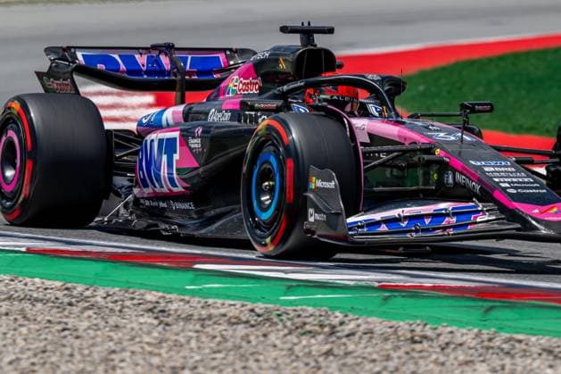 MONTMELO, SPAIN: Esteban Ocon, racing for the Alpine team during the 2024 Formula 1 Spanish Grand Prix at the Circuit de Barcelona-Catalunya in Montmelo, Spain