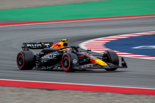 MONTMELO, SPAIN: Sergio Perez, racing for the Red Bull Racing team during the 2024 Formula 1 Spanish Grand Prix at the Circuit de Barcelona-Catalunya in Montmelo, Spain