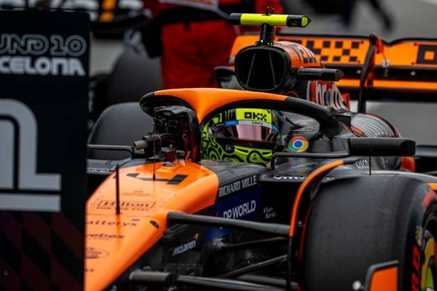 MONTMELO, SPAIN: Lando Norris, racing for the McLaren F1 team during the 2024 Formula 1 Spanish Grand Prix at the Circuit de Barcelona-Catalunya in Montmelo, Spain