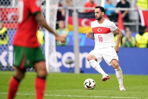 Turkey s Hakan Calhanoglu during the Euro 2024 soccer match between Turkey and Portugal at the Signal Iduna Park, Dortmund, Germany - Saturday June 22 , 2024. - Soccer .  Copyright: xFabioxFerrari LaPressex