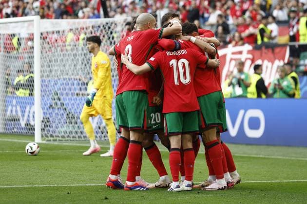 DORTMUND, Signal Iduna Park, 22-06-2024 , European Football Championship Euro2024, Group stage match no.23 between Turkiye and Portugal. Portugal celebrating 0-3 Turkiye - Portugal (Euro2024)  x25565990x Copyright: