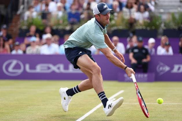 22nd June 2024; Cinch Championships, Queens Club, West Kensington, London, England: Cinch Championships Queens Club, Day 6; Tommy Paul (USA) in action during the mens semifinal match against Sebastian Korda (USA)  ActionPlus12658687 ShaunxBrooks
