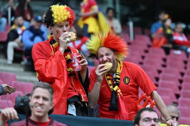240622 EURO2024 BELGIUM VS ROMANIA fans and supporters of Belgium pictured during a soccer game between the national teams of Belgium, called the Red Devils and Romania on the second matchday in Group E in the group stage of the UEFA EURO, EM, Europameisterschaft,Fussball 2024 tournament , on Saturday 22 June 2024 in Cologne , Germany . PHOTO SPORTPIX David Catry Cologne GERMANY  Copyright: xx 466804